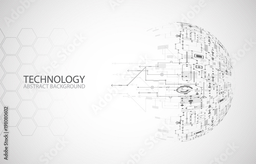 Abstract technology half -  sphere background. Global network concept.