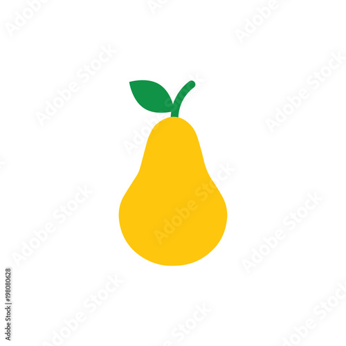 pear flat vector icon. Modern simple isolated sign. Pixel perfect vector  illustration for logo, website, mobile app and other designs