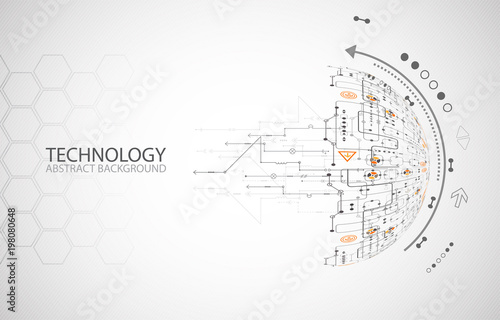 Abstract technology half -  sphere background. Global network concept.