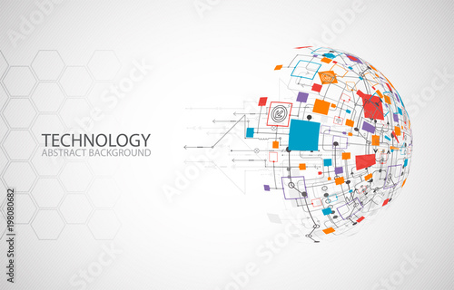 Abstract technology half -  sphere background. Global network concept.
