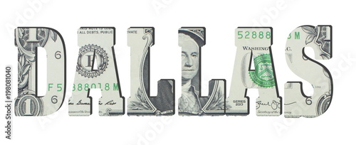 Dallas. American dollar banknotes. Background with money