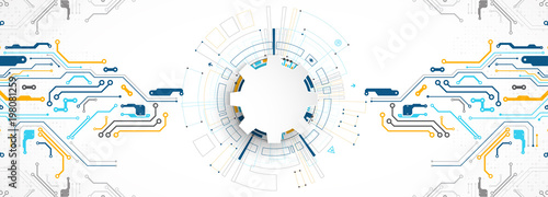 Vector illustration, Hi-tech digital technology and engineering theme