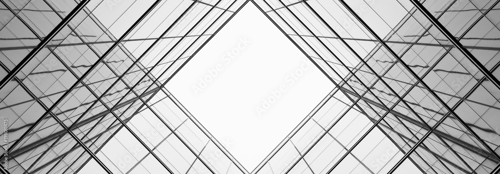 Fototapeta premium architektura geometrii w szybie - monochromatyczna
