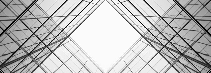 architecture of geometry at glass window - monochrome
