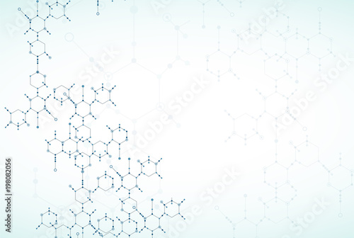 Abstract  technology hexagonal background. Connection structure.