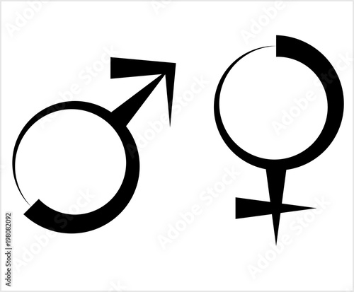 Gender Symbol Icon, Male Female Biological Sex Symbol Icon