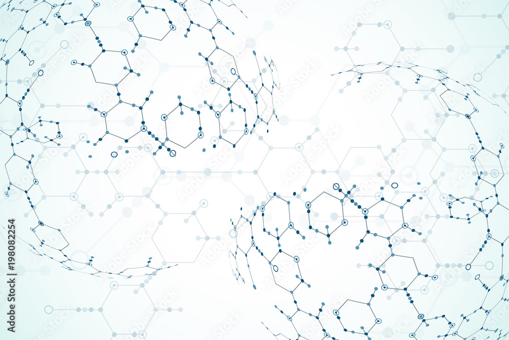 Abstract  technology hexagonal background. Connection structure. Science style.Vector