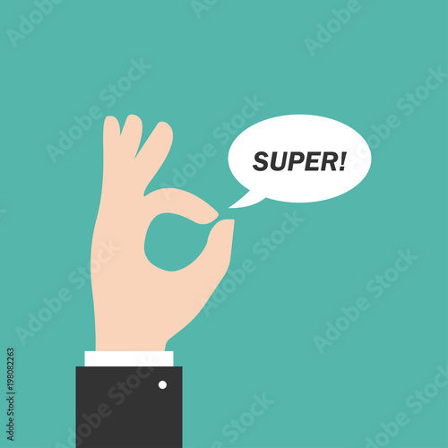 Hand Sign - Super. Gesture Icon