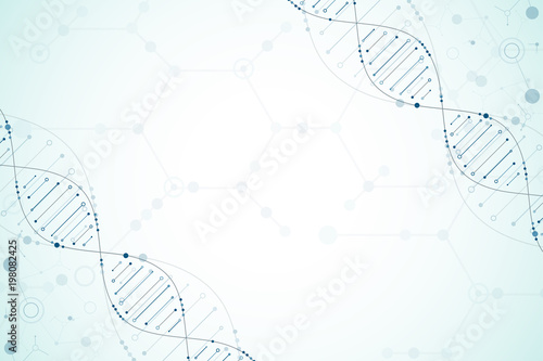Science template, wallpaper or banner with a DNA molecules.