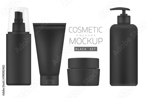Set of cosmetic products on a white background.