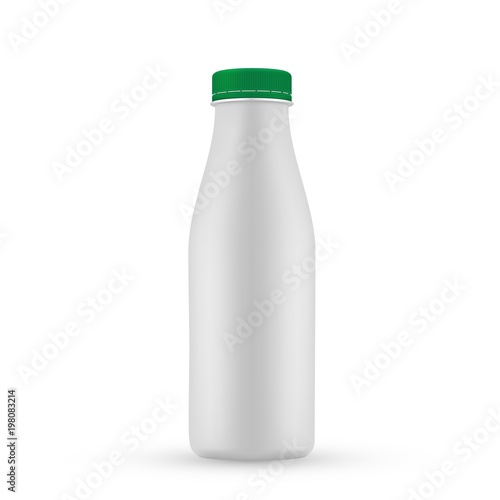  Plastic blank milk  bottle with green screw cap for dairy produ
