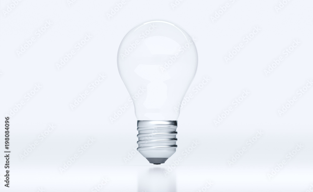 3D Rendering Of Realistic Classic Light Bulb On White Background