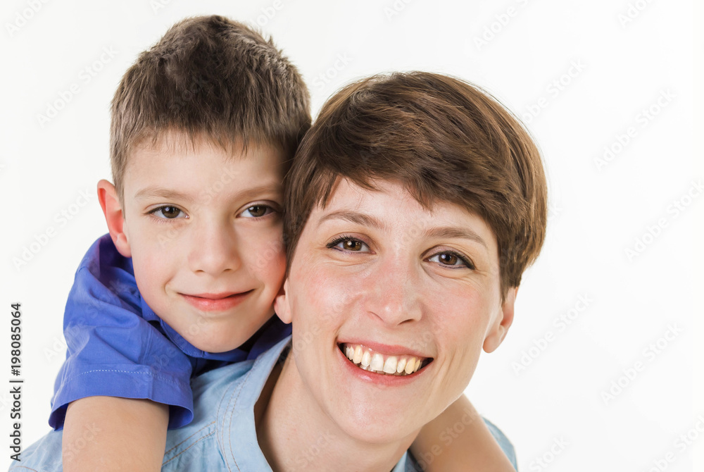 Mother's Day concept: Happy smiling mother and son Mother's Day concept: Happy smiling mother and son