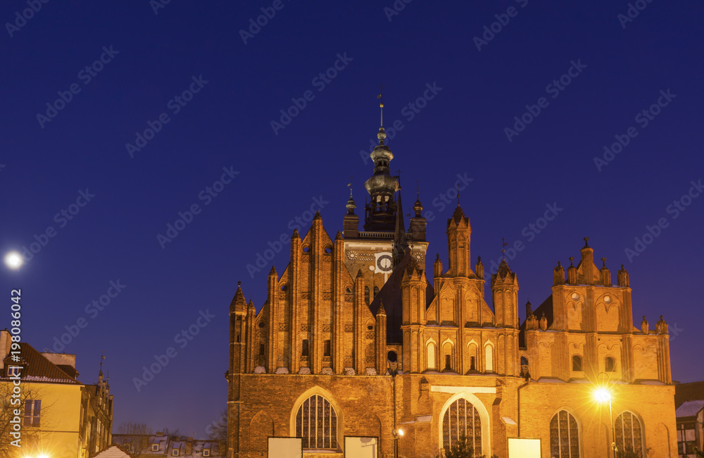 St Catherine Church in Gdansk at night
