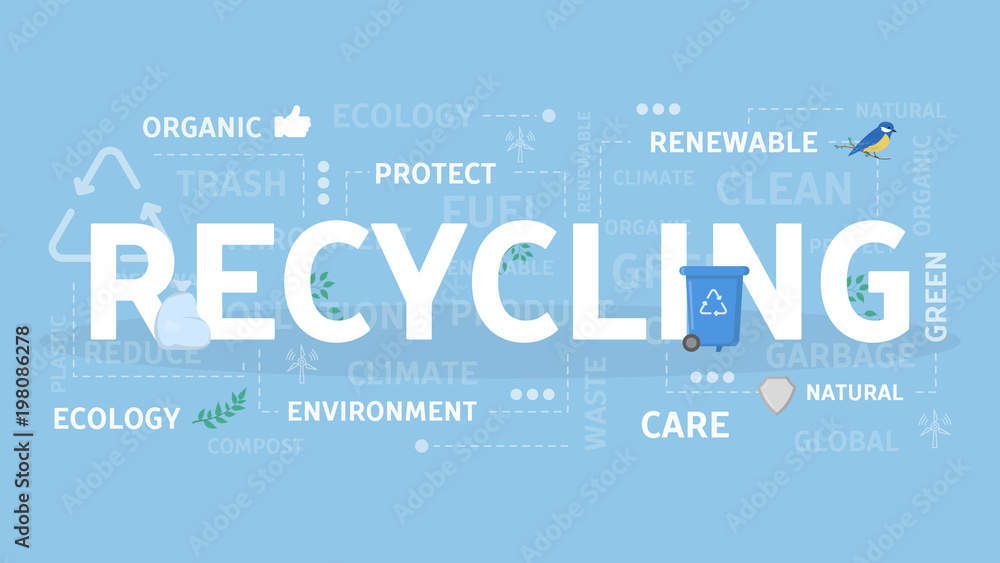 Recycling concept illustration. Recycling concept illustration.