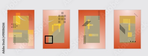 Set of artistic abstract universal card templates