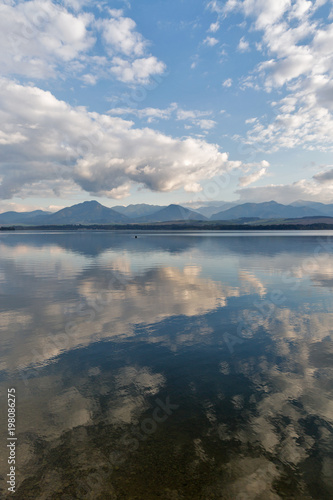 Waters of Liptovska Mara lake in Liptovsky Trnovec village  Slovakia.