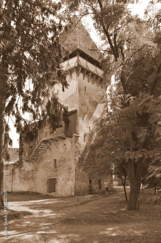 Fortified medieval saxon evangelic church  in Agnita- Agnetheln, mentioned for the first time in a Saxon document from 1280, a town with a craft tradition,  photo