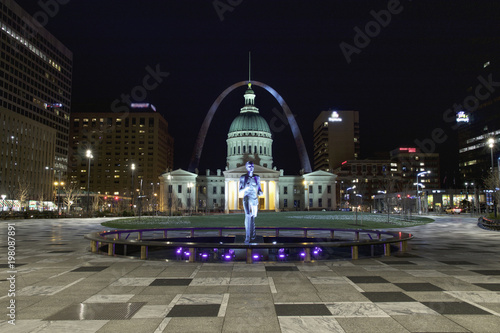 Kiener Plaza, St. Louis at Night photo