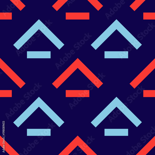 Rooftop basement seamless pattern. Strict line geometric pattern for your design.