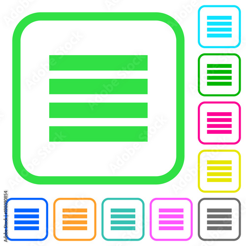 Text align justify vivid colored flat icons