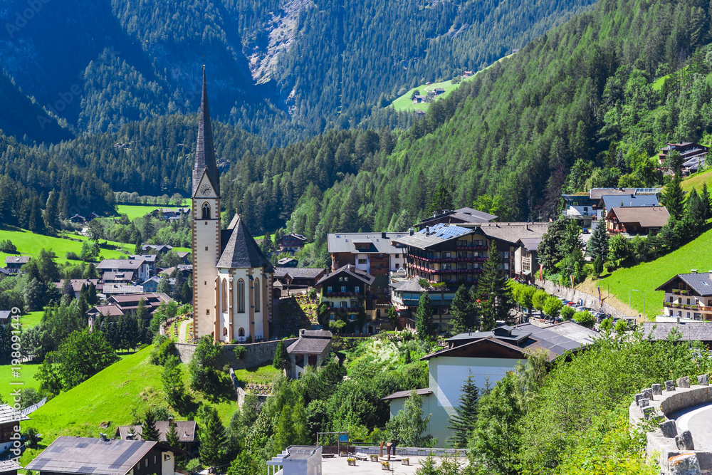Heiligenblut church in Austria Alps