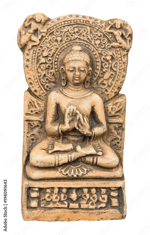 Sitting buddha figure meditating isolated on white Sitting buddha figure meditating isolated on white