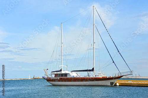 Sailing yacht in jetty