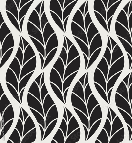 Vector Leaf Seamless Pattern. Abstract leaves texture.