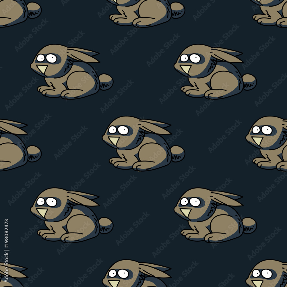 Fototapeta premium Funny little rabbit seamless pattern. Original design for print or digital media.