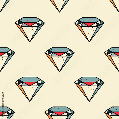Diamond seamless pattern. Original design for print or digital media.