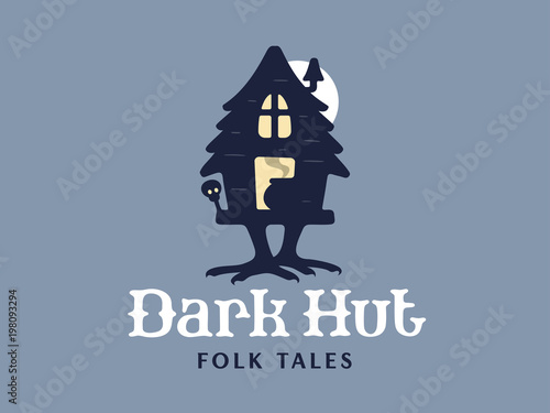 modern professional logo emblem dark hut folk tales