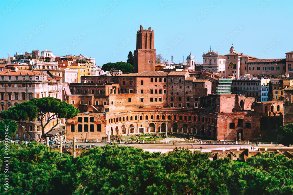 Ruins of Trajans forum in Rome.