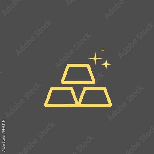 Ingot flat vector icon. Gold bar flat vector icon