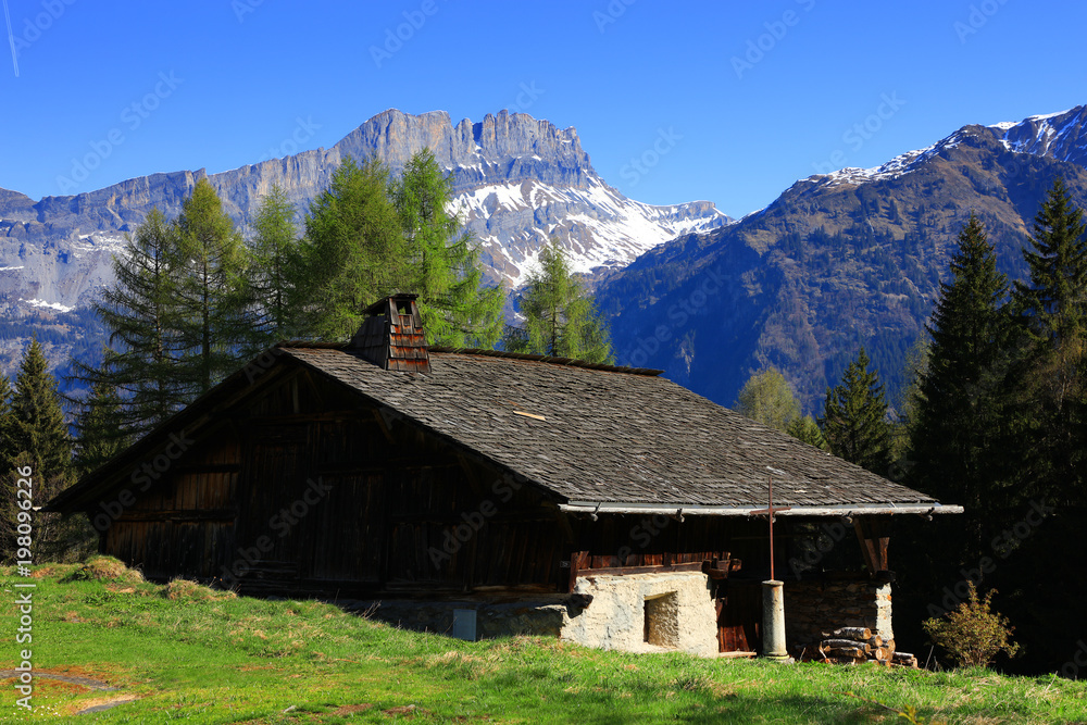 Mountain landscape in Haute Savoie, France, Europe
