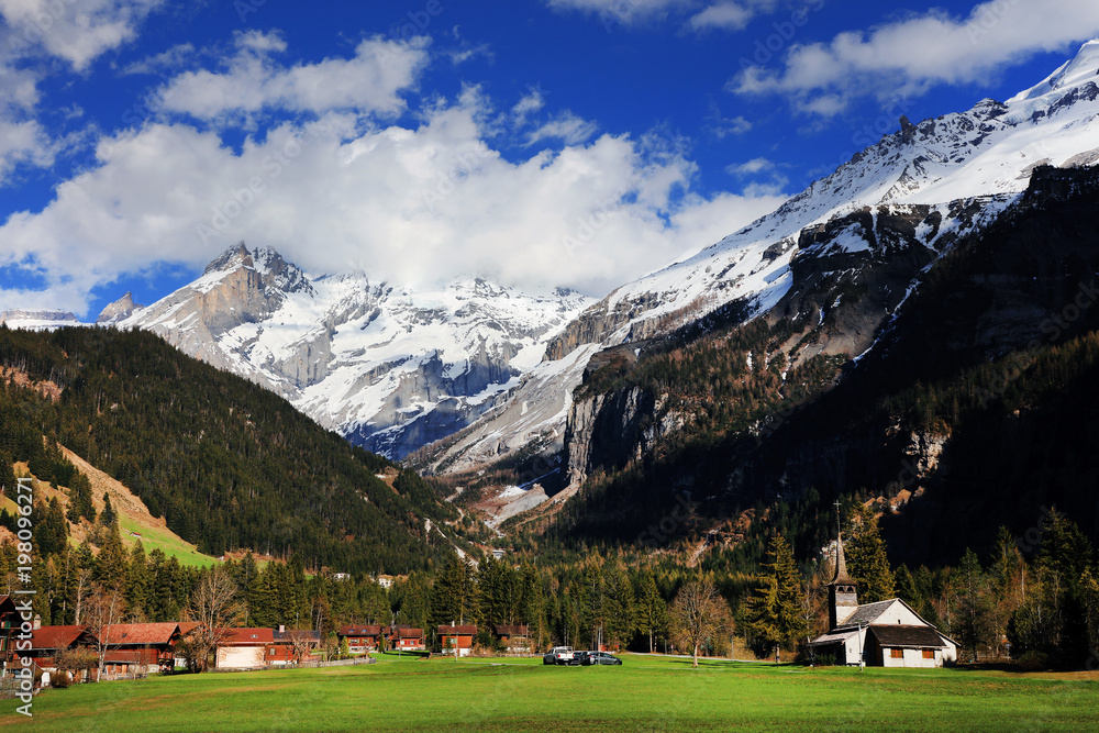 Kandersteg alpine landscape in Switzerland, Europe