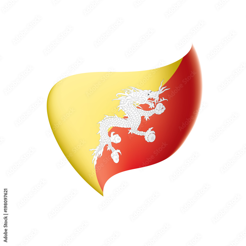 Bhutan flag, vector illustration Bhutan flag, vector illustration