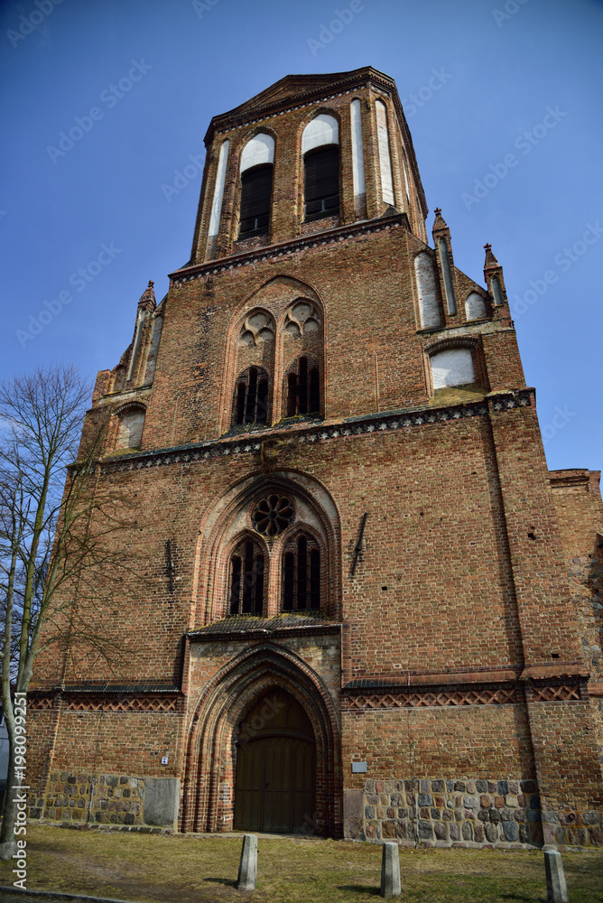 Fototapeta premium Church of St. Sephan in Gartz, Brandenburg region in Germany. 