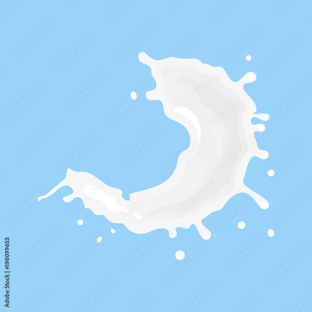 3D vector milk splash and pouring