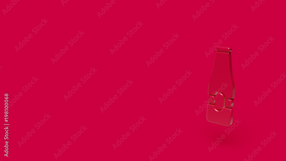 3D Icon of beer isolated on a red background. 3D Icon of beer isolated on a red background.