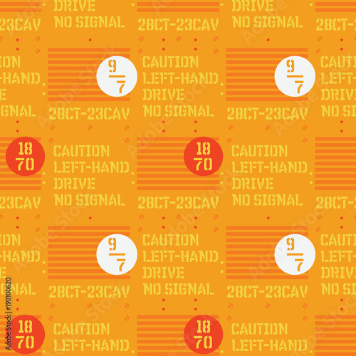 Military signs seamless pattern. Original design for print or digital media.