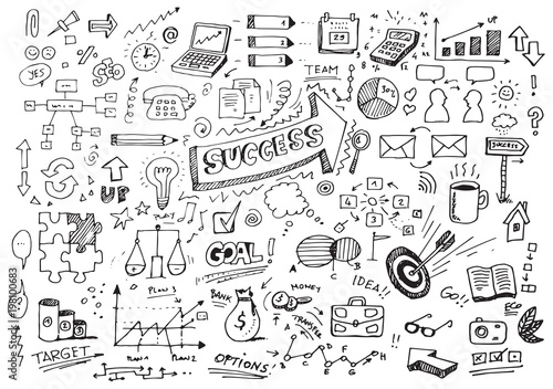 Hand drawn success doodles