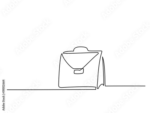 Portfolio icon isolated on white. Continuous line drawing. Vector illustration
