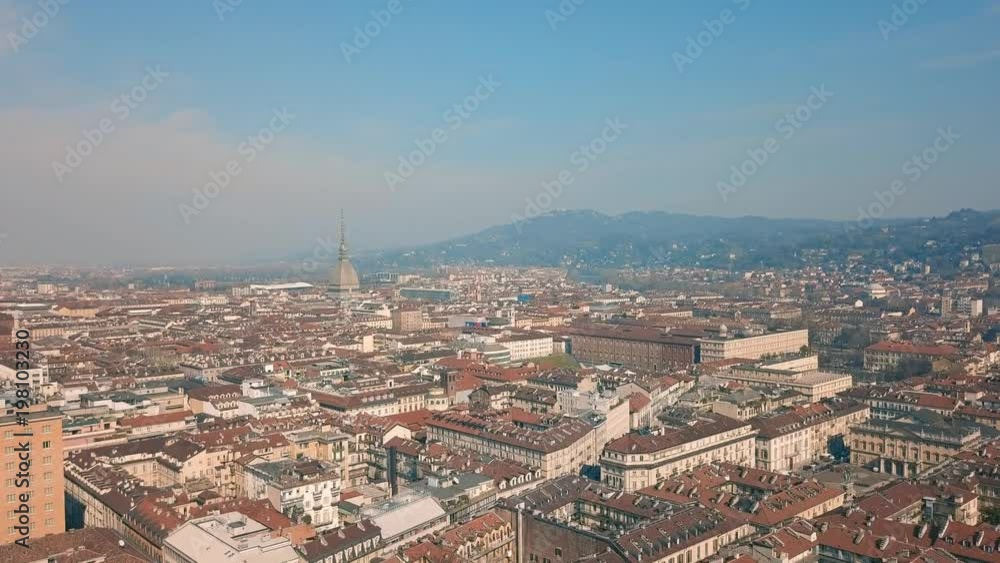 Aerial view of Turin city at sunny day Aerial view of Turin city at sunny day