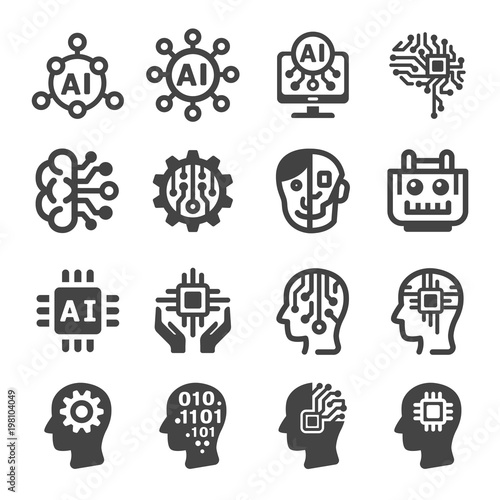 artificial intelligence,AI icon set