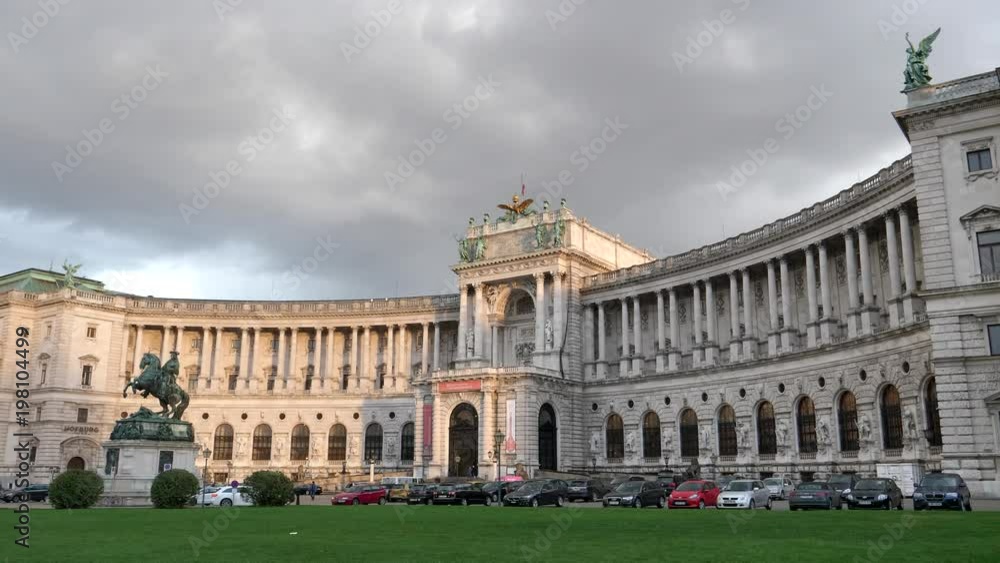 late afternoon wide shot of the exterior of the hofburg palace in vienna, austria late afternoon wide shot of the exterior of the hofburg palace in vienna, austria