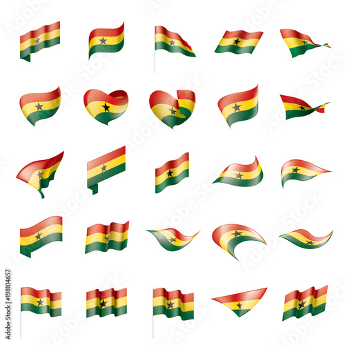 Ghana flag, vector illustration