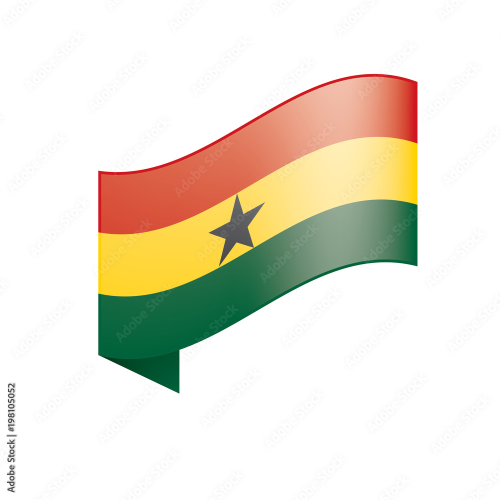 Ghana flag, vector illustration Ghana flag, vector illustration