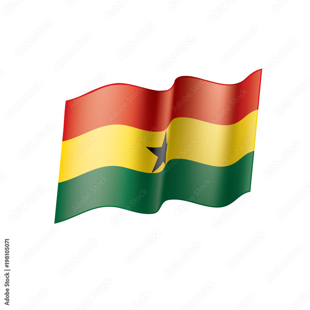 Ghana flag, vector illustration Ghana flag, vector illustration