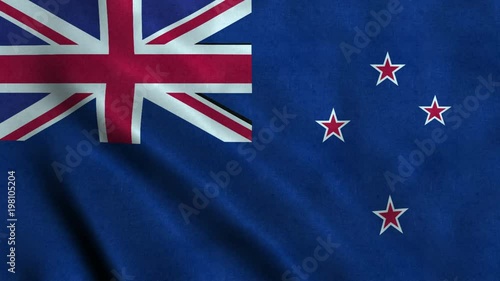 4K Seamless Loopable Flag of New Zealand